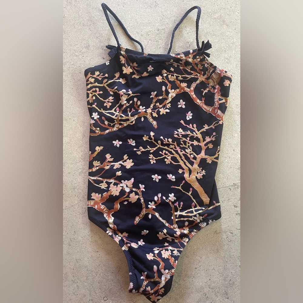 • Vilebrequin Navy and Pink Floral Swimsuit (6T)